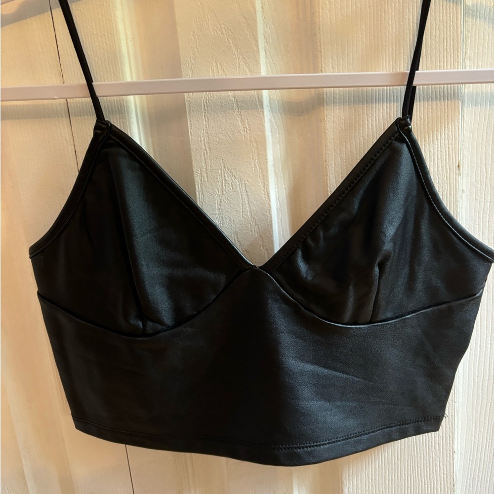 Pleather crop top